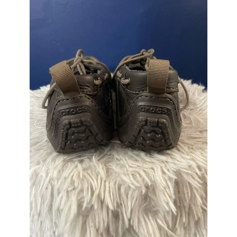 Crocs Mens Top Sider Dark Brown, Light Brown Accents  Size 8